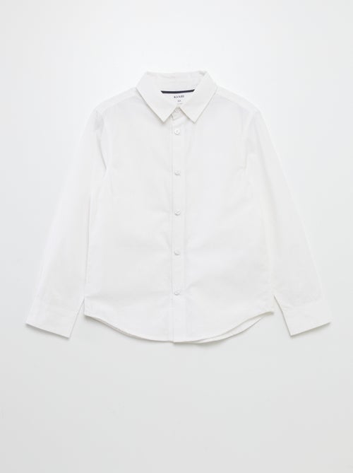Camisa em popelina de manga comprida - Fácil de Vestir - Kiabi