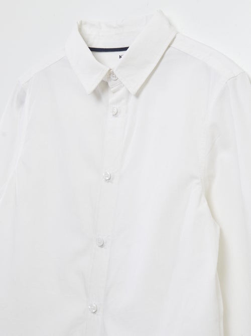 Camisa em popelina de manga comprida - Fácil de Vestir - Kiabi