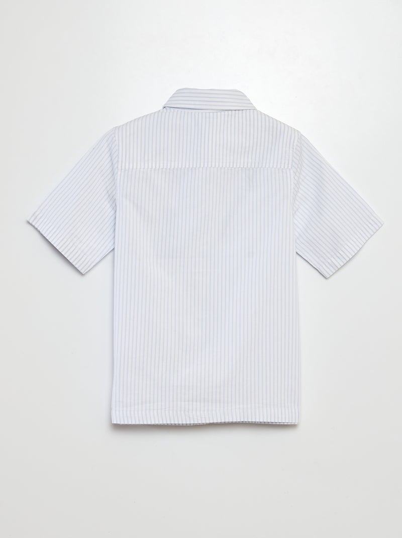 Camisa em popelina de manga curta AZUL - Kiabi