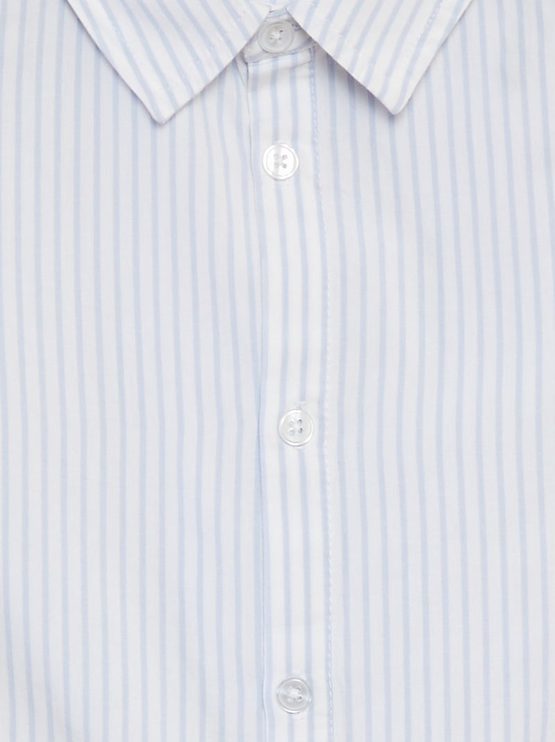 Camisa em popelina de manga curta AZUL - Kiabi