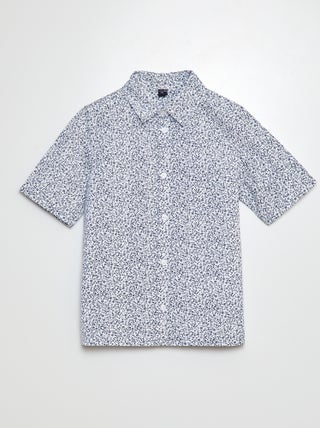 Camisa em popelina de manga curta