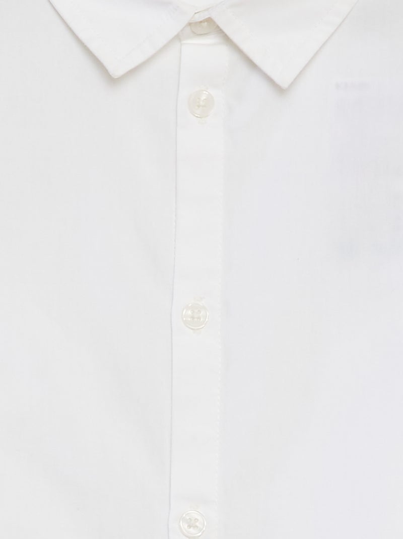 Camisa em popelina de manga curta Branco - Kiabi