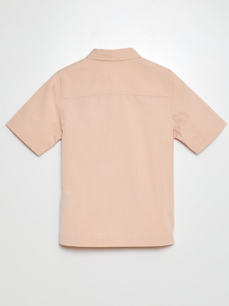 Camisa em popelina de manga curta ROSA - Kiabi