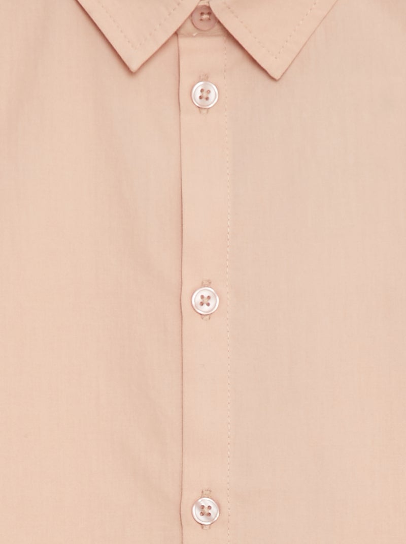 Camisa em popelina de manga curta ROSA - Kiabi