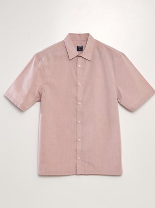 Camisa em popelina de manga curta