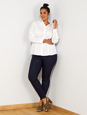 Camisa em popelina elástica - Kiabi