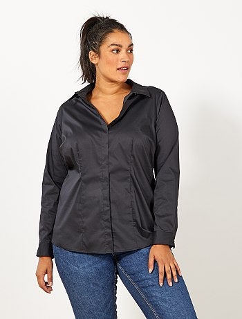 Camisa em popelina elástica - Kiabi