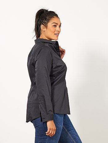 Camisa em popelina elástica - Kiabi