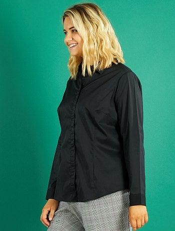 Camisa em popelina elástica - Kiabi