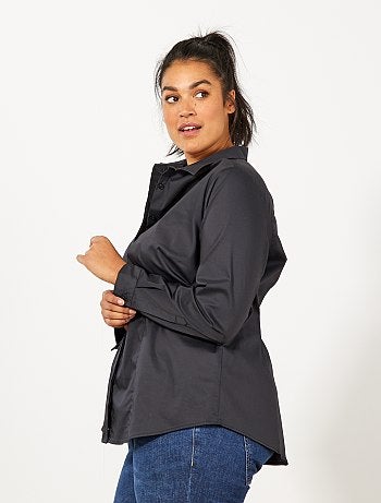 Camisa em popelina elástica - Kiabi