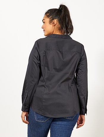 Camisa em popelina elástica - Kiabi