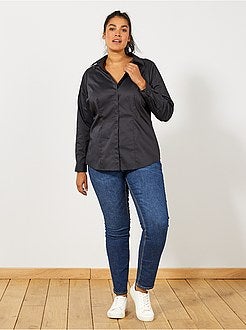 Camisa em popelina elástica - Kiabi