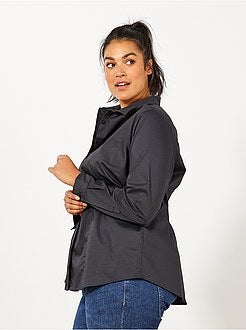 Camisa em popelina elástica - Kiabi