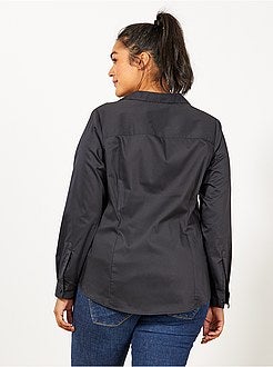 Camisa em popelina elástica - Kiabi