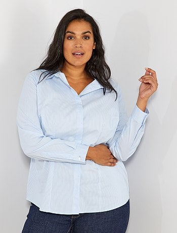 Camisa em popelina elástica - Kiabi