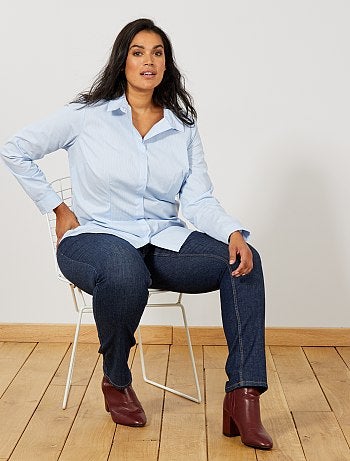 Camisa em popelina elástica - Kiabi