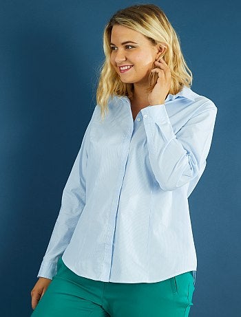 Camisa em popelina elástica - Kiabi