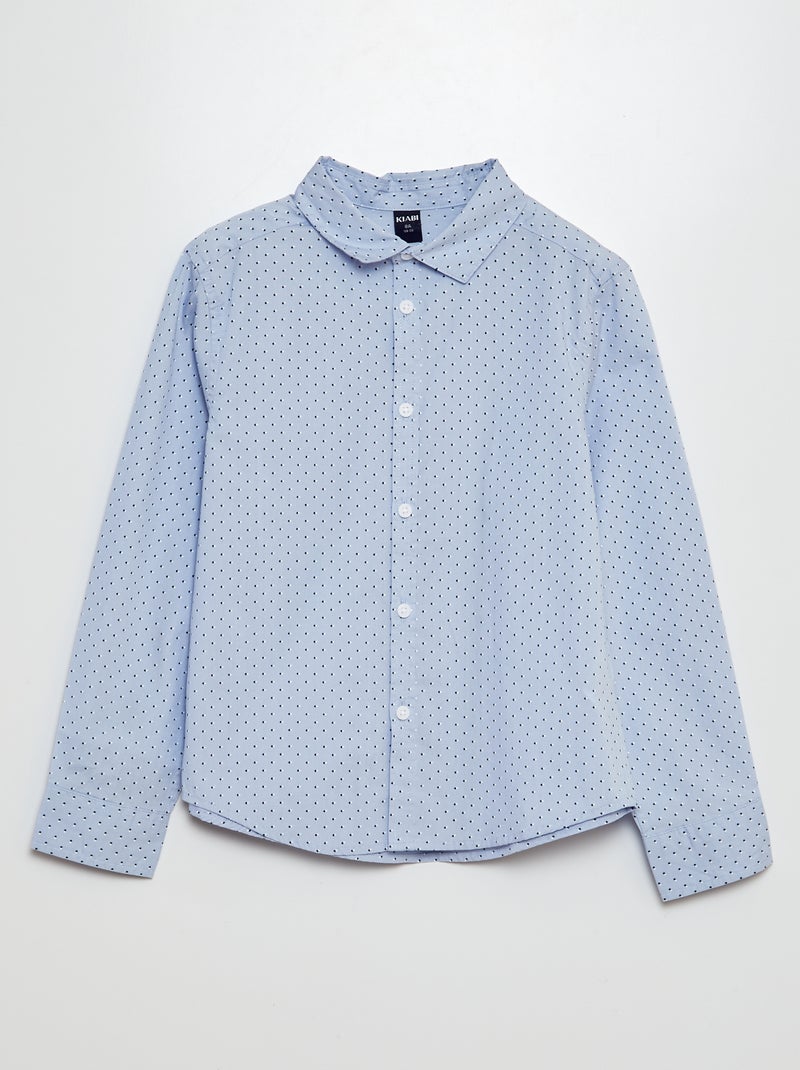 Camisa em popelina estampada AZUL - Kiabi