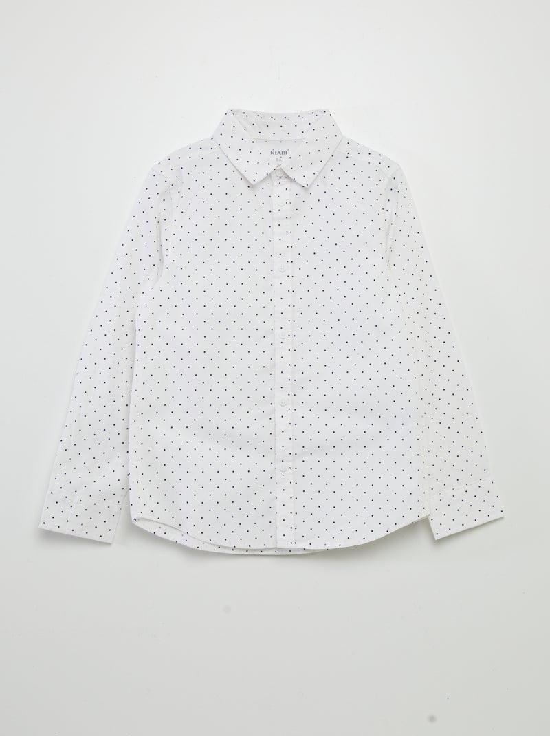 Camisa em popelina estampada BRANCO - Kiabi