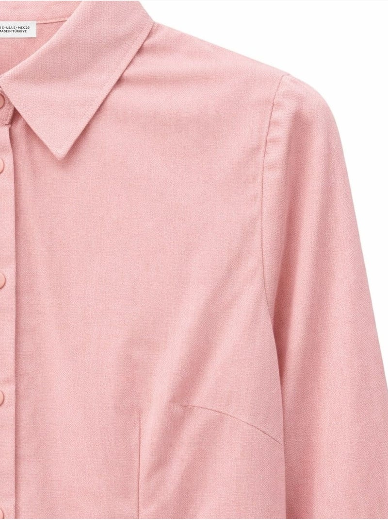 Camisa em popelina mixray Rosa - Kiabi