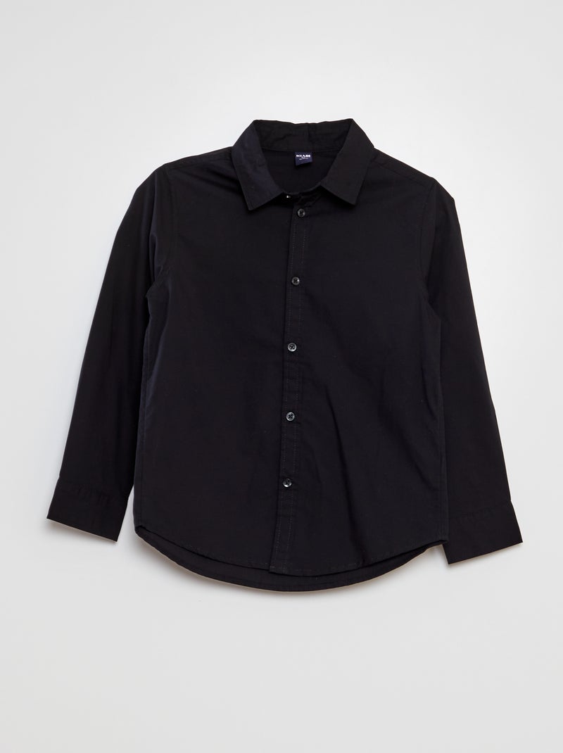 Camisa em popelina PRETO - Kiabi