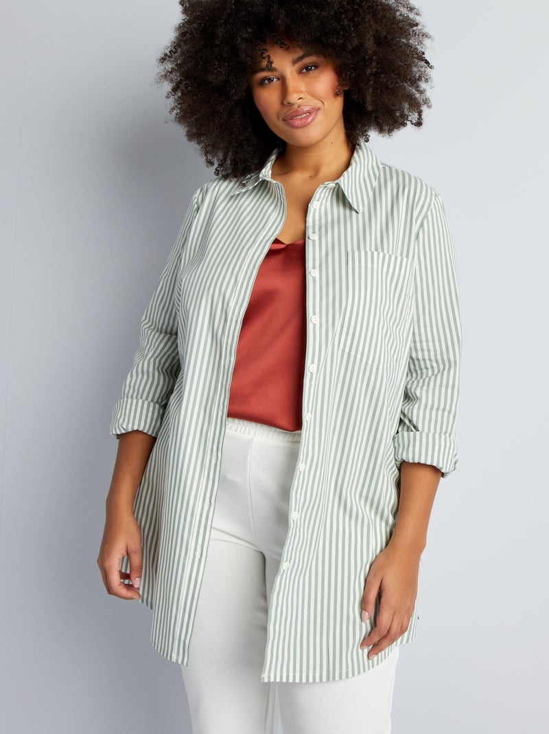 Camisa em popelina VERDE - Kiabi