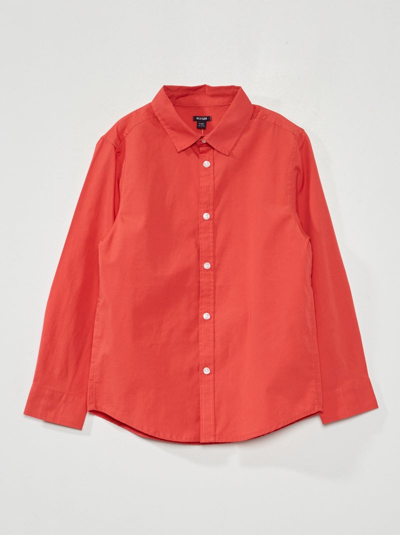 Camisa em popelina VERMELHO - Kiabi