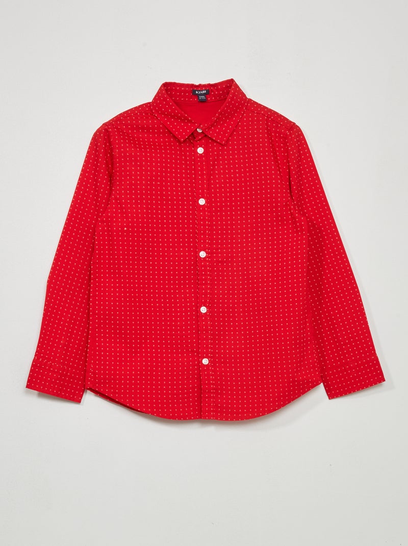 Camisa em popelina VERMELHO - Kiabi