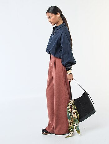 Camisa em popelina com mangas largas