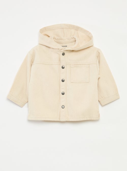 Camisa em sarja com capuz - Kiabi