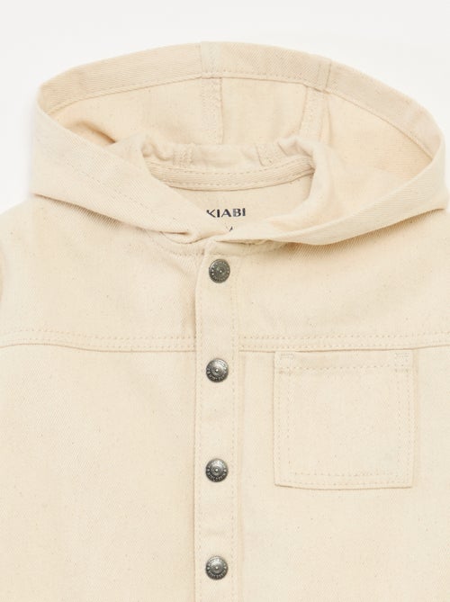 Camisa em sarja com capuz - Kiabi