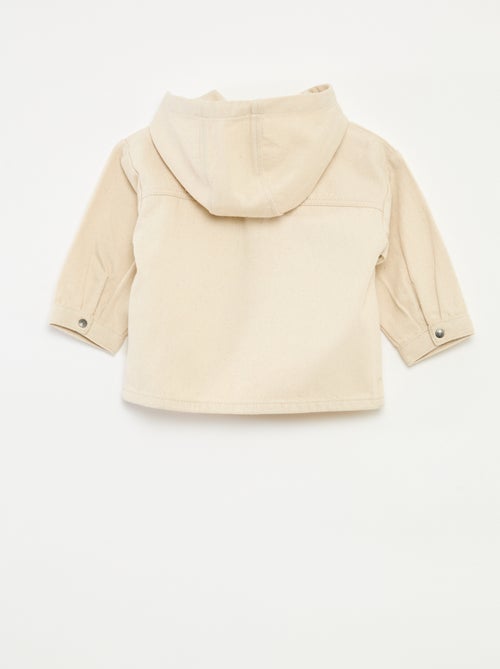 Camisa em sarja com capuz - Kiabi