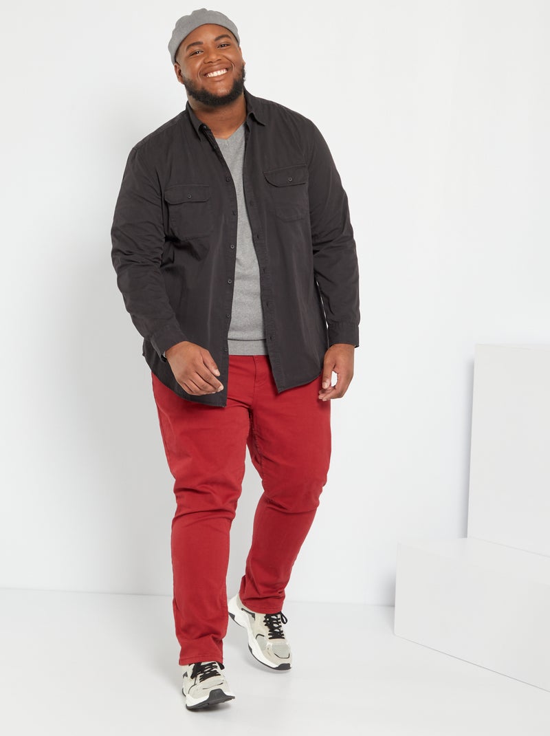 Camisa em sarja Preto - Kiabi