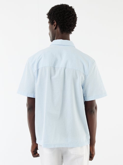 Camisa em seersucker de manga curta - Kiabi