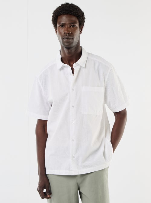 Camisa em seersucker de manga curta - Kiabi