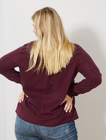 Camisa em tencel e renda - Kiabi