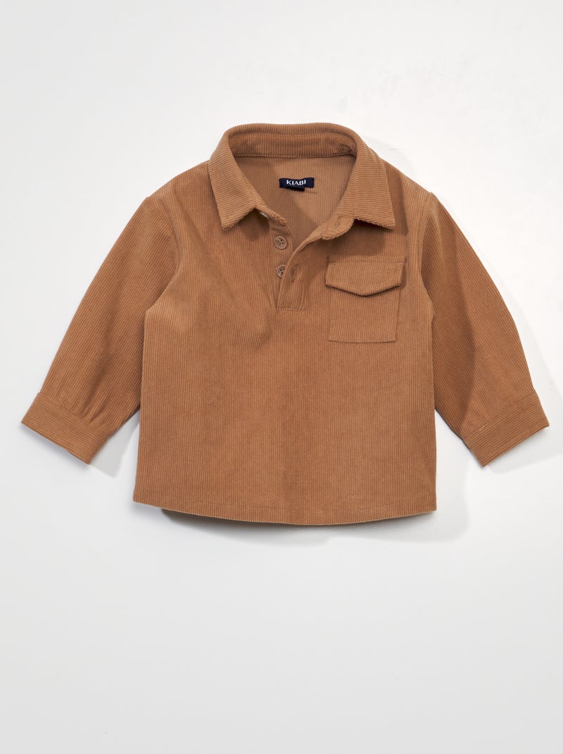 Camisa em veludo CASTANHO - Kiabi
