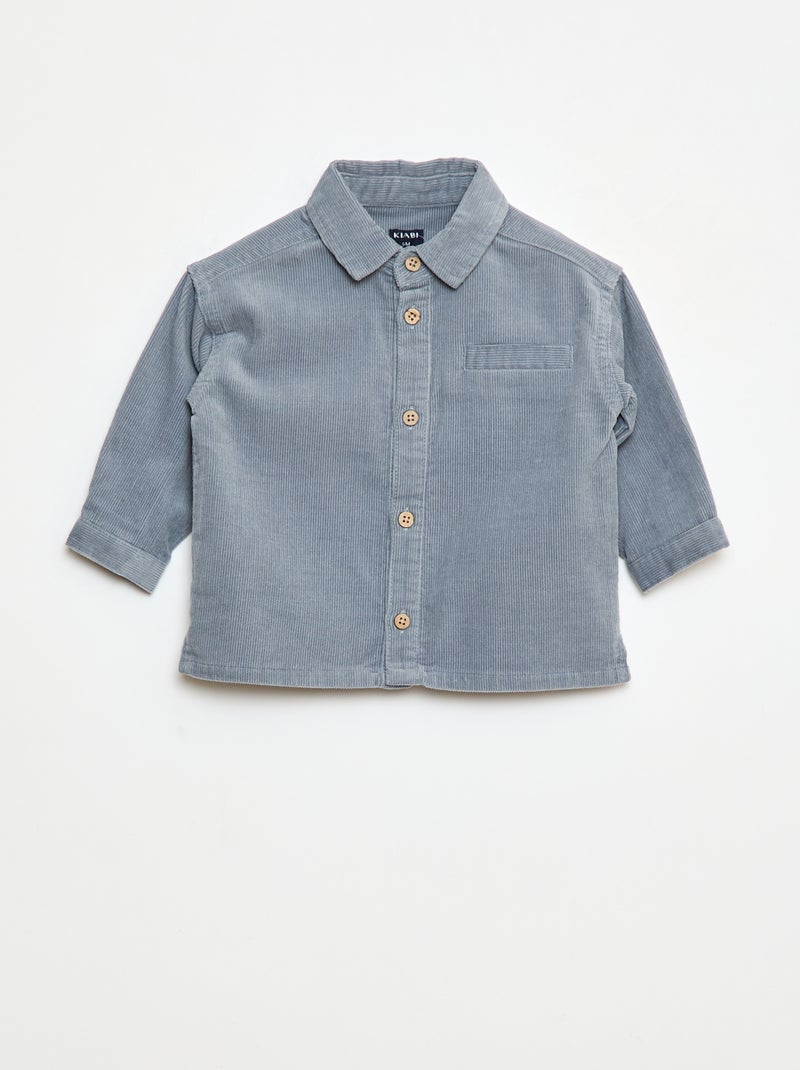 Camisa em veludo cotelê Azul - Kiabi