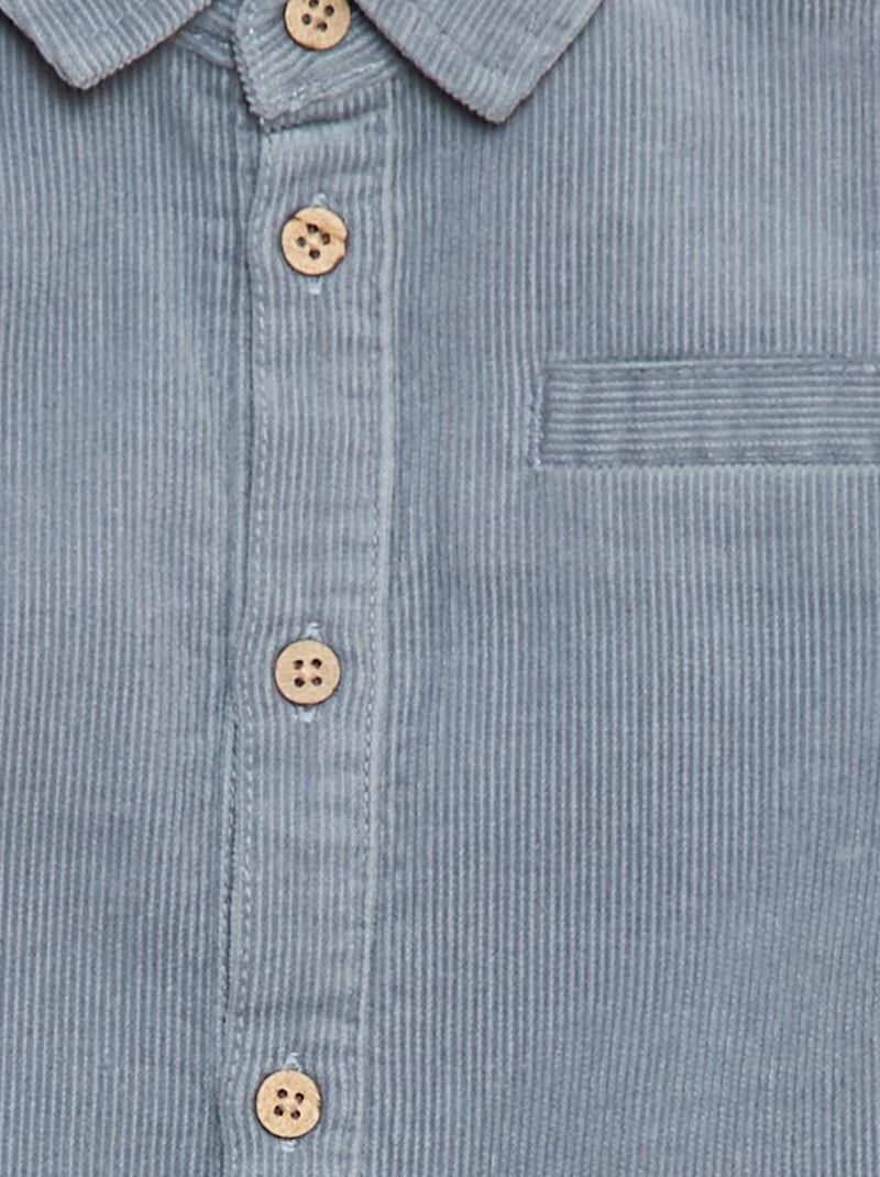 Camisa em veludo cotelê Azul - Kiabi