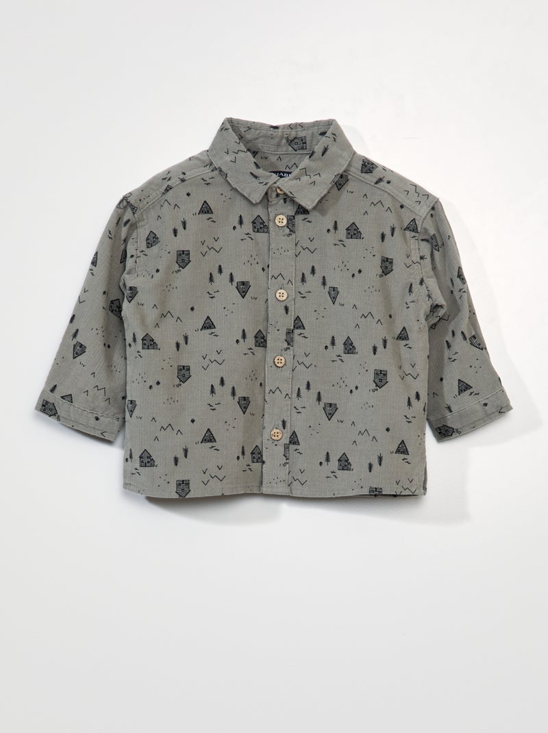 Camisa em veludo VERDE - Kiabi