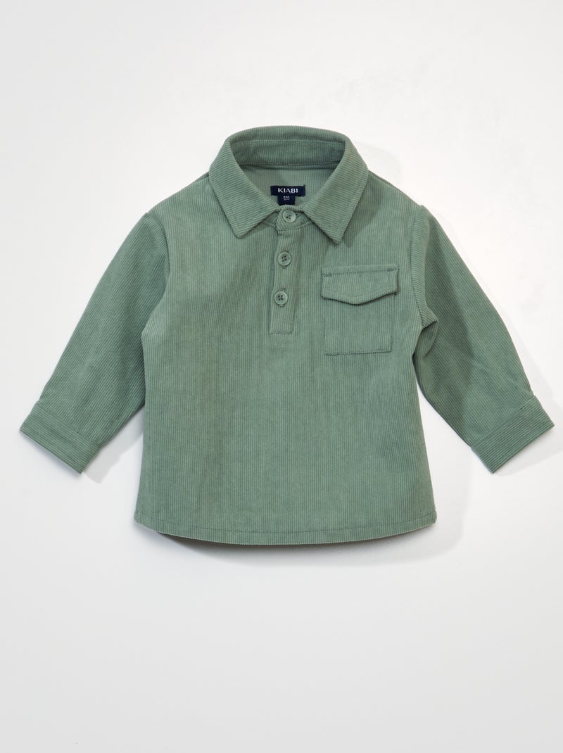 Camisa em veludo VERDE - Kiabi