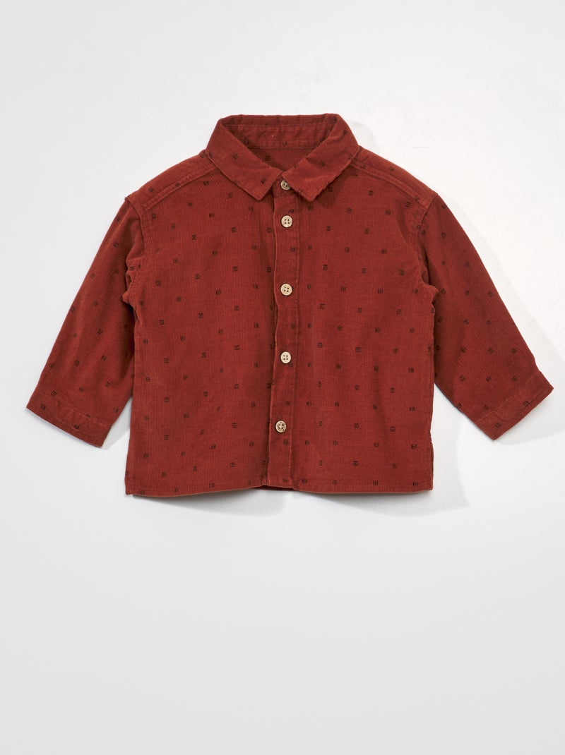 Camisa em veludo VERMELHO - Kiabi