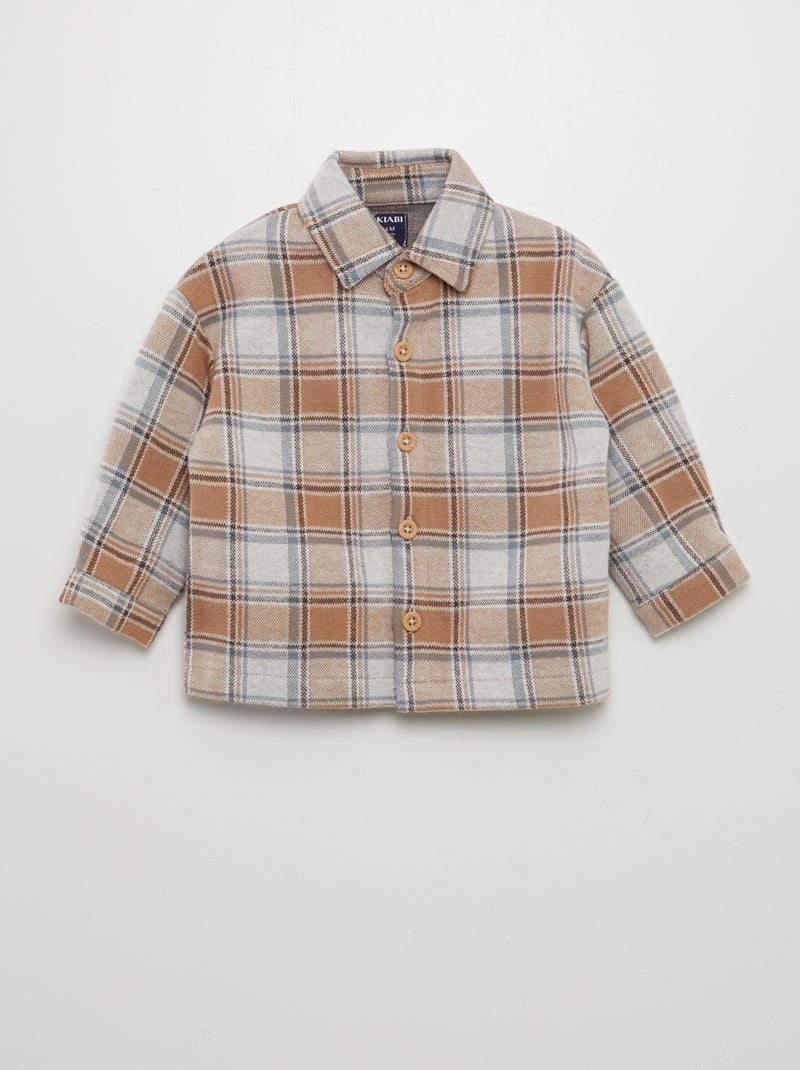 Camisa em xadrez BRANCO - Kiabi