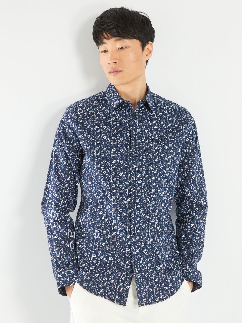 Camisa estampada AZUL - Kiabi