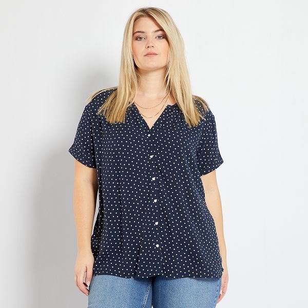 camisa estampada azul