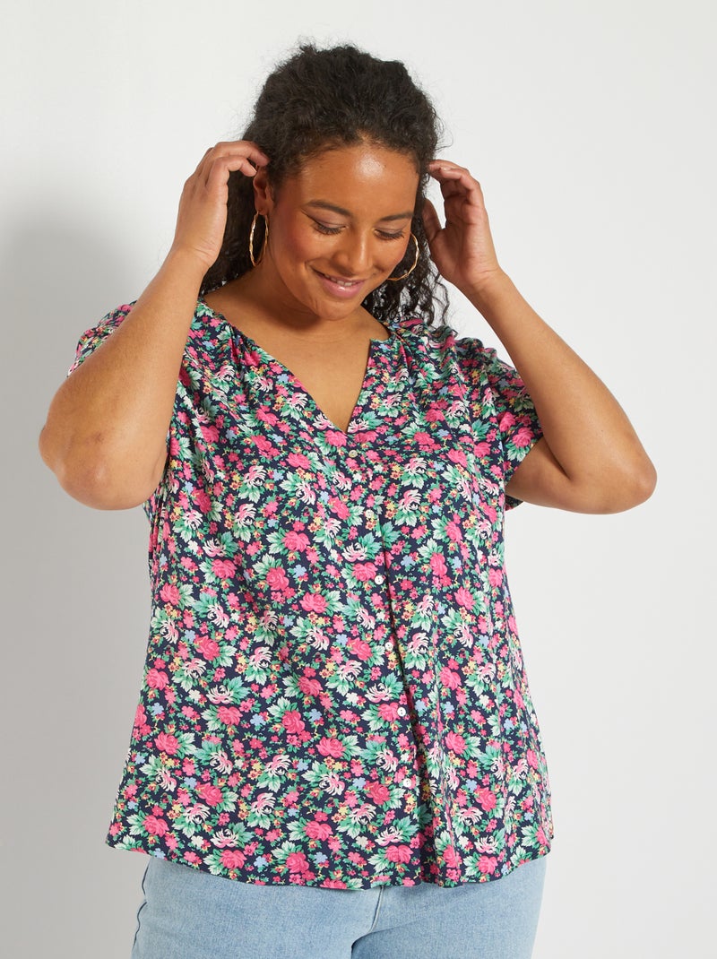Camisa estampada AZUL - Kiabi