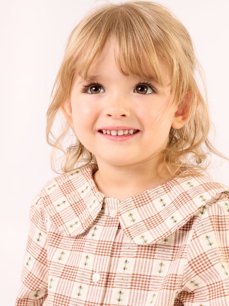 Camisa estampada Bege - Kiabi