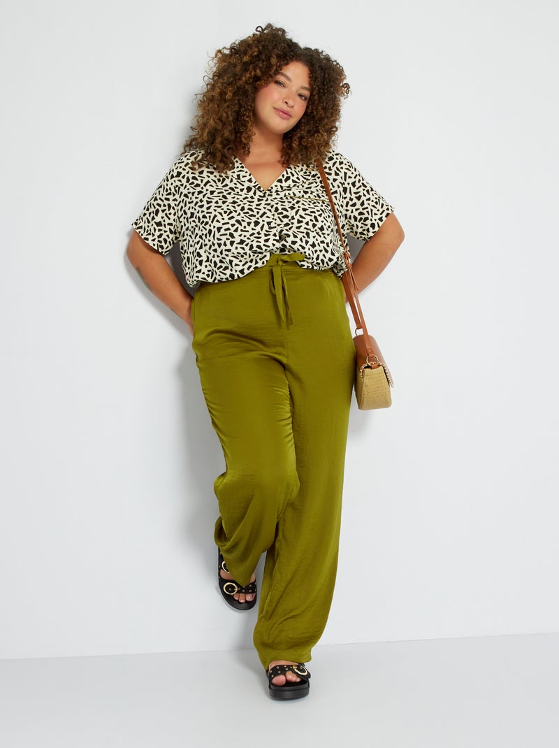 Camisa estampada com gola de alfaiate BRANCO - Kiabi