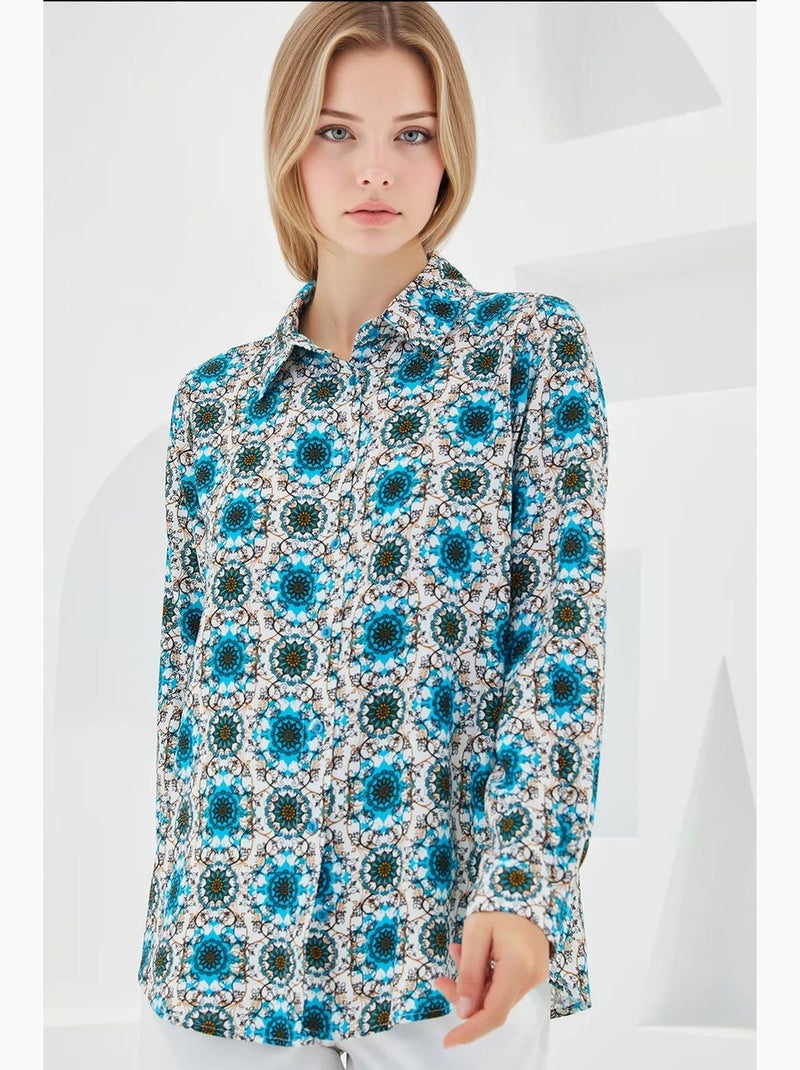 Camisa estampada de manga comprida bdart Azul-céu - Kiabi