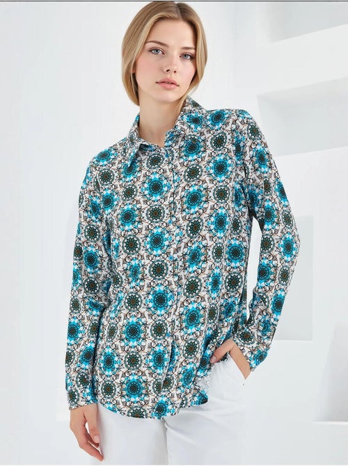 Camisa estampada de manga comprida bdart - Kiabi Camisa estampada de manga comprida bdart - Kiabi